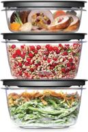 🍱 rubbermaid meal prep premier food storage container: 6-piece set in grey - ultimate organization and freshness логотип