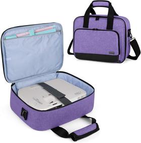 img 4 attached to Luxja Projector Case with Accessories Storage Pockets - Compatible with Most Major Projectors (Medium Size: 13.75 x 10.5 x 4.5 Inches) - Purple