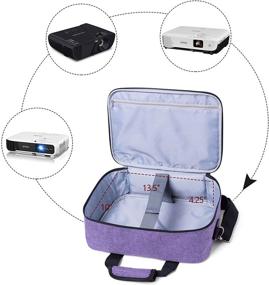 img 1 attached to Luxja Projector Case with Accessories Storage Pockets - Compatible with Most Major Projectors (Medium Size: 13.75 x 10.5 x 4.5 Inches) - Purple