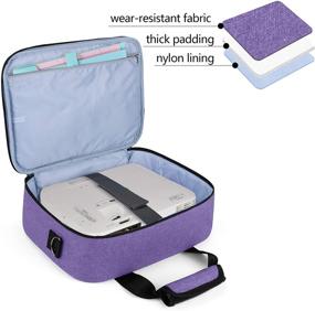 img 2 attached to Luxja Projector Case with Accessories Storage Pockets - Compatible with Most Major Projectors (Medium Size: 13.75 x 10.5 x 4.5 Inches) - Purple