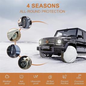 img 2 attached to 🚐 Kayme RV Tire Covers Set of 4 - Waterproof Wheel Cover for Travel Trailer, Camper, SUV, Motorhome - Sun, Rain, Snow Protector - Fits 24-26 Inch Tire Diameter - Black