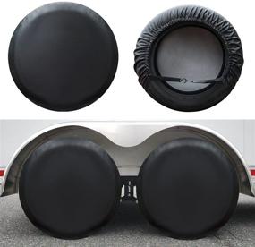 img 4 attached to 🚐 Kayme RV Tire Covers Set of 4 - Waterproof Wheel Cover for Travel Trailer, Camper, SUV, Motorhome - Sun, Rain, Snow Protector - Fits 24-26 Inch Tire Diameter - Black