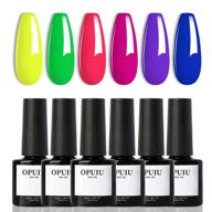 opuiu neon gel nail polish set - vibrant yellow, green, and pink shades | soak off uv led gel polish | easy application | perfect for party & events logo