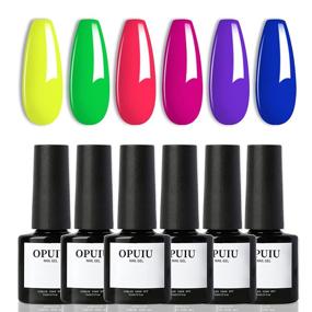 img 4 attached to OPUIU Neon Gel Nail Polish Set - Vibrant Yellow, Green, and Pink Shades | Soak Off UV LED Gel Polish | Easy Application | Perfect for Party & Events