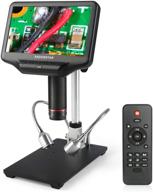 🔍 andonstar ad407: high-resolution 3d hdmi soldering microscope with 4mp uhd, 7 inch lcd screen, and usb video - ideal for phone repairing, smt, smd, diy logo