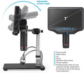 img 1 attached to 🔍 Andonstar AD407: High-Resolution 3D HDMI Soldering Microscope with 4MP UHD, 7 inch LCD Screen, and USB Video - Ideal for Phone Repairing, SMT, SMD, DIY