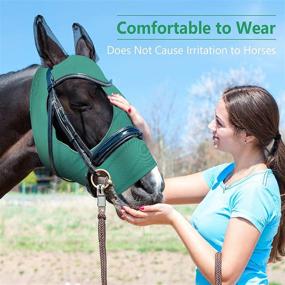 img 3 attached to 🐴 UV Protection Horse Mask with Ears and Elasticity for Improved Horse Control - Set of 3