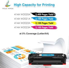 img 2 attached to 🖨️ High-Quality Compatible Toner Cartridge Set for HP 414A W2020A 414X HP Color Pro MFP M479fdw M479fdn M454dw M454dn M454 M479 Printer - Black, Cyan, Yellow, Magenta (4-Pack)