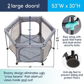 img 3 attached to 🌞 Hiccapop 53” PlayPod Outdoor Baby Playpen: Deluxe Portable Pop Up Playpen with Canopy and Dome for Babies and Toddlers - Ideal for Beach or Home Use!