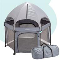 🌞 hiccapop 53” playpod outdoor baby playpen: deluxe portable pop up playpen with canopy and dome for babies and toddlers - ideal for beach or home use! logo