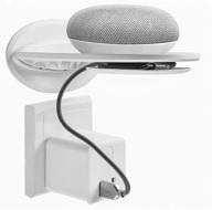 leke outlet shelf dot shelf plug shelf with cable management - white: perfect wall shelf for echo, cell phone, smart speaker & electric toothbrush logo