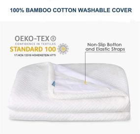 img 1 attached to 🛏️ Lauraland 4-inch California King Mattress Topper - Medium Firmness Memory Foam Pad with Cooling Cover - 100% Bamboo Cotton, Washable