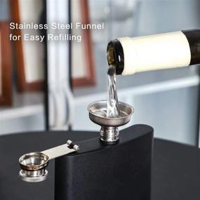 img 3 attached to 🍾 Premium 8oz. Stainless Steel Hip Flask Set with Funnel - Perfect Whiskey Gifts for Men and Women, Ideal Alcohol Gift for Drinking On the Go - Leak Proof, BPA Free, and Great Groomsmen Gifts