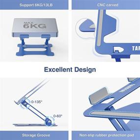img 2 attached to 👨 Регулируемая подставка для ноутбука Targeal - портативная подставка для ноутбука с многоугольной подставкой и системой отвода тепла - подставка для ноутбука для Mac, ноутбуков Lenovo и других ноутбуков размером от 10 до 17 дюймов
