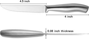 img 3 attached to 🔪 Ishetao Set of 6 Serrated Stainless Steel Steak Knives - Dishwasher Safe for Effortless Maintenance
