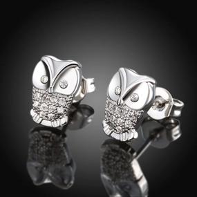 img 1 attached to 🦉 Sterling Silver Plated Cute Owl Screwback Earrings for Girls - Perfect Gift Option by Acxico Women