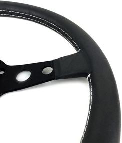 img 2 attached to 🔮 Momo PRH35BK2B Steering Wheel - Prototype Heritage Leather in Black (1 Pack)