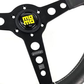 img 3 attached to 🔮 Momo PRH35BK2B Steering Wheel - Prototype Heritage Leather in Black (1 Pack)