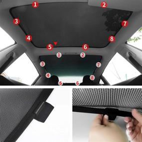 img 1 attached to 🌞 Xipoo Fit Tesla Model 3 Sun Shades - Glass Roof Sunshade + Sunroof & Rear Window Sunshade Set - Foldable Tesla Model 3 Accessories Upgrade - Two-Layer Design - 6 Pcs - Black - Model 3 Full Coverage