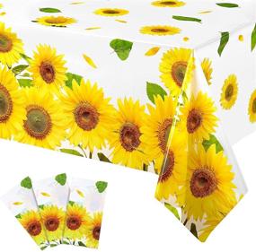 img 4 attached to Sunflower Tablecloth Decorations Rectangle Birthday