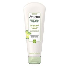 img 3 attached to Aveeno Радужный очищающий гель для лица под душем, осветляющая маска 🌟 с соевым, лимонной цедрой, гликоловой кислотой и каолином, 5 унций