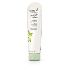 img 1 attached to Aveeno Радужный очищающий гель для лица под душем, осветляющая маска 🌟 с соевым, лимонной цедрой, гликоловой кислотой и каолином, 5 унций