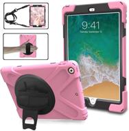 💖 tsq ipad mini 2/3/1 case for kids girls - pink, shockproof with 360° rotating stand/hand strap/shoulder strap logo