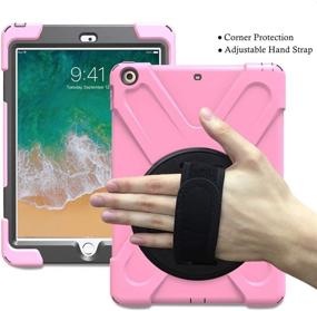 img 1 attached to 💖 TSQ iPad Mini 2/3/1 Case for Kids Girls - Pink, Shockproof with 360° Rotating Stand/Hand Strap/Shoulder Strap