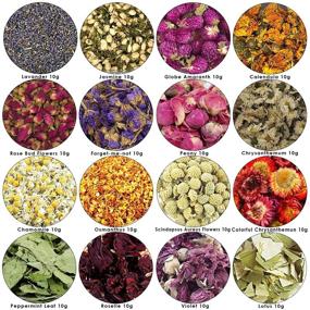 img 3 attached to Premium 16-Bag Collection: Homkare Dried Flowers and Herbs for Candle & Soap Making - Lavender, Jasmine, Violet, and More