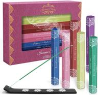 🌸 scentorini incense sticks variety gift pack - sandalwood, patchouli, african violet, strawberry, jasmine, wild cherry - 120 sticks, complete with holder in box логотип