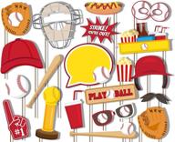 📸 capture the fun with birthday galore baseball photo booth props kit - 20 pack party camera props fully assembled logo