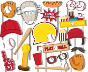 img 1 attached to 📸 Capture the Fun with Birthday Galore Baseball Photo Booth Props Kit - 20 Pack Party Camera Props Fully Assembled