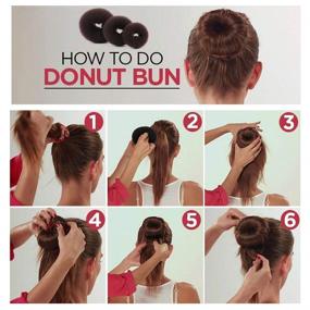 img 2 attached to 🎩 Effortless Hair Bun Maker Set with Elastic Bands and Hair Pins - MORGLES Donut Hair Bun Maker (Dark Brown)