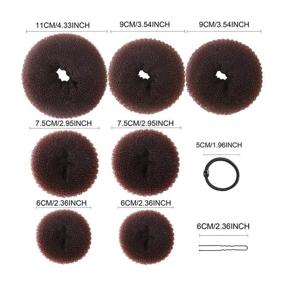 img 3 attached to 🎩 Effortless Hair Bun Maker Set with Elastic Bands and Hair Pins - MORGLES Donut Hair Bun Maker (Dark Brown)