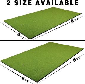 img 2 attached to 🏌️ CHAMPKEY PRO Golf Hitting Mats: Premium Turf with Rubber Foam Padding & 2 Alignment Sticks, 4 Rubber Tees Included