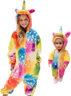🦄 magical unicorn pajamas onesie costume: perfect for matching fun! logo