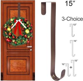 img 3 attached to 🎄 Large Bronze Wreath Hanger Over The Door - GameXcel Metal Hook for Christmas Wreath Front Door, 15-inch