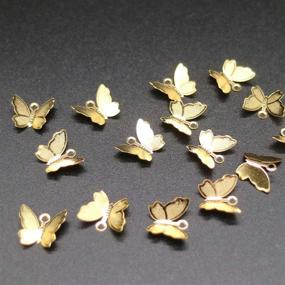 img 1 attached to 🦋 150 Brass Mini Mixed Butterfly Pendants Charms for DIY Jewelry Making Crafts - Findings & Accessories