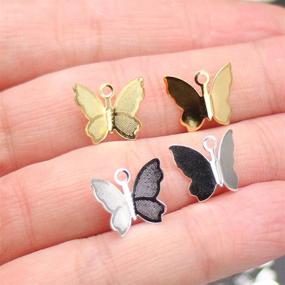 img 3 attached to 🦋 150 Brass Mini Mixed Butterfly Pendants Charms for DIY Jewelry Making Crafts - Findings & Accessories