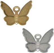 🦋 150 brass mini mixed butterfly pendants charms for diy jewelry making crafts - findings & accessories logo