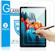 💢 smapp samsung tab s7 11 inch [2 pack] tempered glass screen protector - easy installation, high definition, scratch resistant, bubble free - galaxy tab s7 2020 logo