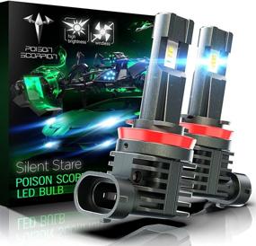 img 4 attached to 🔦 Wireless All-in-One Halogen Replacement Bulbs: POISON SCORPION H11 LED Conversion Kit for Car - High Brightness 6500K Cool White, Fanless Design, 12000LM 60W H8 H9
