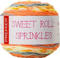 🍩 indulge in the sweet roll apricot sprinkles yarn by premier yarns logo