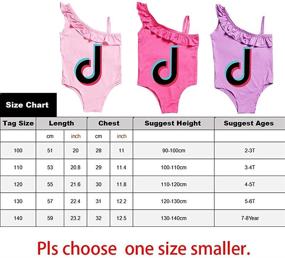 img 2 attached to Ruffles Shoulder Swimsuit Asymmetric 2 8Years Apparel & Accessories Baby Girls for Clothing