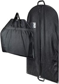 img 4 attached to HANGERWORLD 40inch Hanging Suit Garment Bag: Travel in Style with Clothes Cover and Convenient Handles (1 Pack, Black)