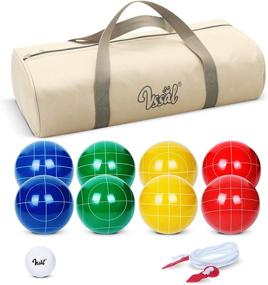 img 4 attached to ✨ VSSAL Bocce Ball Set: Premium Yard Game for Kids & Adults - 8 Polyresin Bochie Balls, Carrying Bag, Measuring Rope & More!