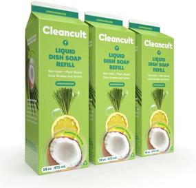 img 4 attached to 🌿 Cleancult Liquid Dish Soap Refill: Biodegradable, Eco-Friendly, Moisturizing, Safe for Sensitive Skin | Natural Ingredients | Reduced Waste Packaging | Lemongrass Scent | 16 oz Carton | 3-Pack