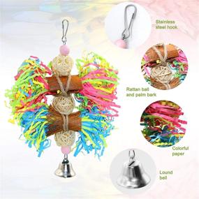 img 2 attached to 🦜 BWOGUE Bird Chewing Toys Parrot Shredder Toy Shred Foraging Hanging Cage Toy 3 Pack for Conure Cockatiel African Grey Amazon