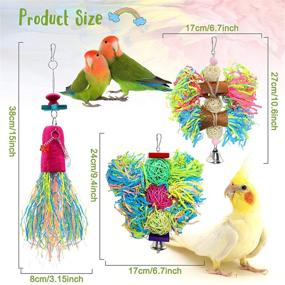 img 3 attached to 🦜 BWOGUE Bird Chewing Toys Parrot Shredder Toy Shred Foraging Hanging Cage Toy 3 Pack for Conure Cockatiel African Grey Amazon