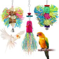 🦜 bwogue bird chewing toys parrot shredder toy shred foraging hanging cage toy 3 pack for conure cockatiel african grey amazon logo